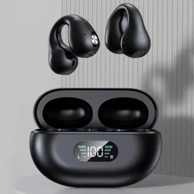 Bluetooth slušalke Bone Conduction, z odprtim ušesom, lahke, ergonomske, črne
