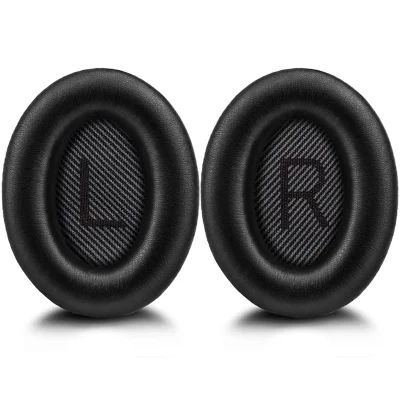 Ovitek za slušalke BOSE QC35/QC25, glušniki iz ovčje kože, črn