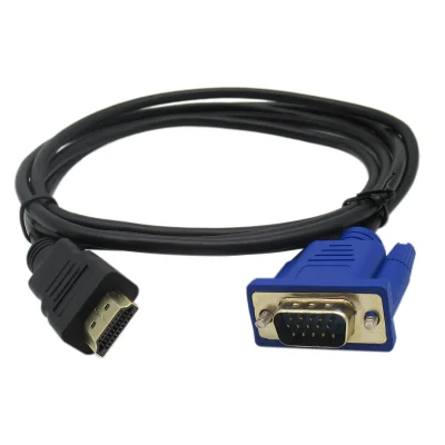 Kabel za pretvorbo HDMI v VGA, 1,8 m, 1080P, črn