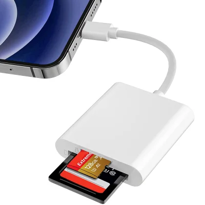 Čitalnik kartic SD za iPhone Lightning Dual Slot Plug & Play