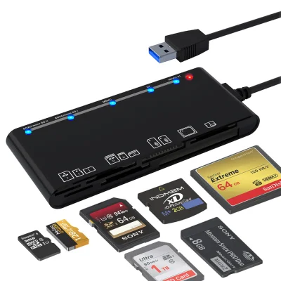 Čitalnik kartic USB 3.0 7-v-1 Vse-v-enem CF/SD/TF/XD/MS/MicroSD