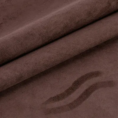 Samolepilni kosmateni usnjeni našitek coffee XL