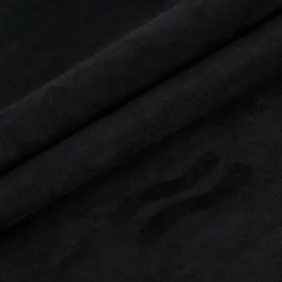 Samolepilni kosmateni usnjeni našitek Black XL