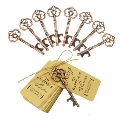 Vintage bakrene darilne oznake z vrvico   8-Paket