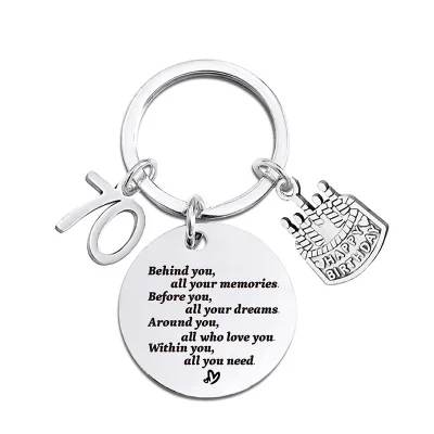 Personaliziran graviran obesek za ključe - srebrni YD0010
