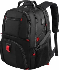50L moški potovalni nahrbtnik z USB vhodom, primeren za 17" prenosnik - črn