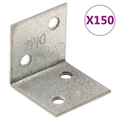 vidaXL Kotni nosilci 150 kosov 2 mm 30x25x30 mm pocinkano jeklo