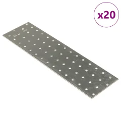 vidaXL Perforirane plošče 20 kosov 2 mm 300x80 mm pocinkano jeklo
