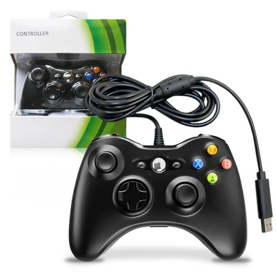 360 žični krmilnik z vtičnico za slušalke Xbox, črn