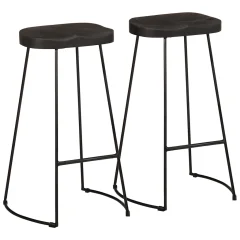 vidaXL Barski stolčki 2 črni Black 45x40x78 cm trden mangov les
