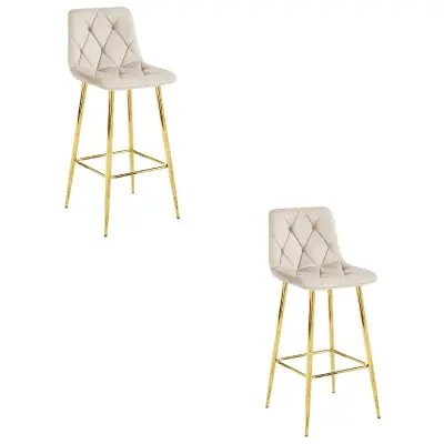 NADO hocker - bež žamet / GOLDEN noge x 2