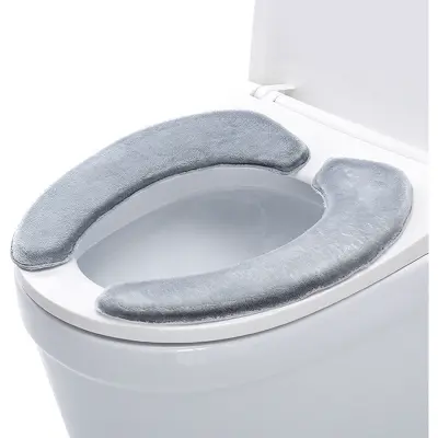 Komplet plišastih prevlek za WC školjko - dolg (2 paketa) Grey