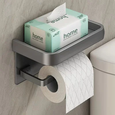 oilet Držalo za papir Brez vrtanja in pritrditev na steno Grey