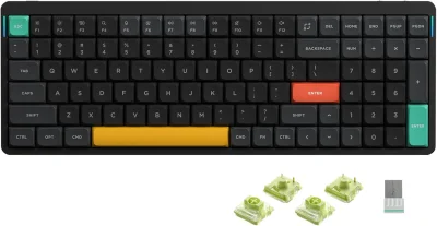 Nuphy Air96 V2 Brezžična Mehanska Tipkovnica / Slim Basalt Black Aloe Switch