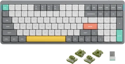 Nuphy Air96 V2 Brezžična Mehanska Tipkovnica / Slim Lunar Gray Moss Switch