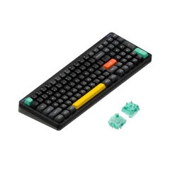 NuPhy Halo96 V2 QMK/VIA Brezžična Mehanska Tipkovnica Obsidian Black / Mint (37gf)