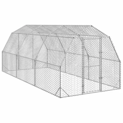 vidaXL Piščančja steza 2,5x6x2,25 m Pocinkano jeklo