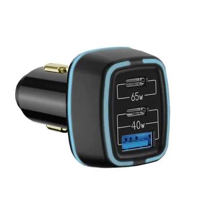 105 W USB C avtomobilski polnilnik, 3-vratni PD/QC hitri polnilnik