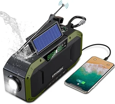 Radio na sončno energijo, zvočnik Bluetooth, vodoodporen IPX5, klic v sili, SOS