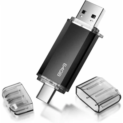 64 GB USB C Flash Drive, 2-v-1 OTG Pen Drive za Huawei/Oneplus/PC
