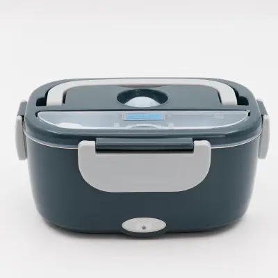 Električna škatla za malico z vrečko iz oxfordskega blaga in vilicami iz nerjavečega jekla Grey