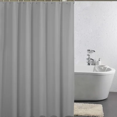 Zavesa za tuš PEVA s kovinskimi ušesi - siva  Širina 180 x višina 180