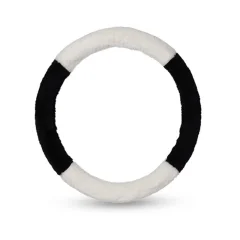Topla prevleka za volan iz pliša za zimo Black&White