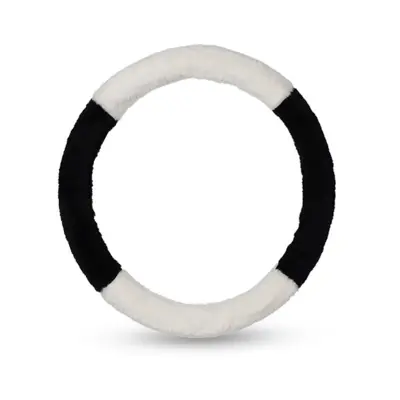 Topla prevleka za volan iz pliša za zimo Black&White