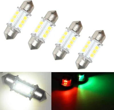 4 KOS morskih LED žarnic 12 V 32 mm za navigacijo čolna
