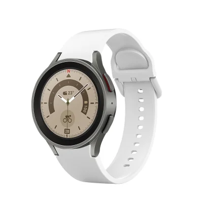 Silikonski paš za uro Samsung Galaxy Watch 5 (40/44/46 mm) White