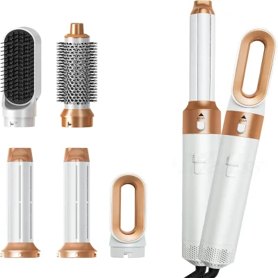 Nadgrajen 5-V-1 Glavnik Za Sušenje Las Z Glavnikom Straight Curling Wand - Bel