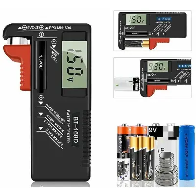 Digitalni tester baterij, univerzalni tester za AA, AAA, 9V, gumbaste celice