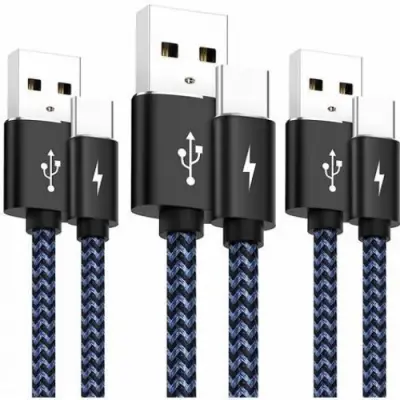 Paket 3 kablov USB Type C Nylon Tressé [1M+1M+2M]