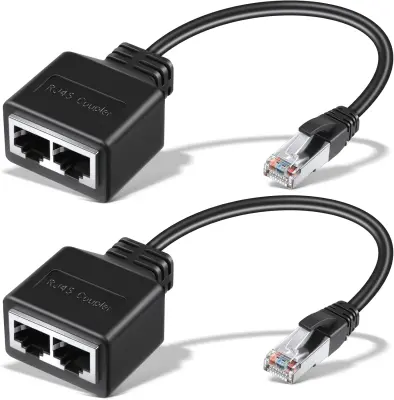 2x RJ45 Ethernet adapter razdelilnik Cat5/5e/6/7
