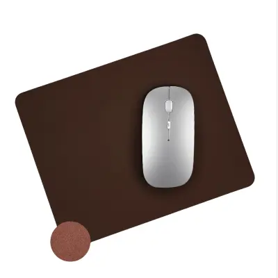 Kvadratna podloga za miško iz pravega usnja za gladko uporabo Red