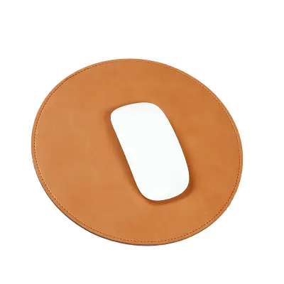 Okrogla podloga za miško iz mikrovlaken Brown