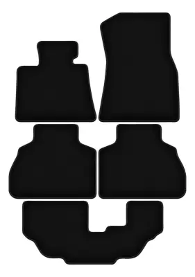 Osnovne črne velur preproge za: BMW X7 G07 7 sedežev (2018-)