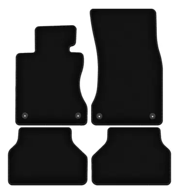 Osnovne črne velur preproge za: BMW 5 E60 RZEPY limuzina (2003-2010)