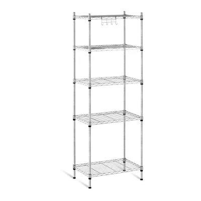 Ažurna žičnata skladiščna polica sive barve 150x55x35cm do 150kg