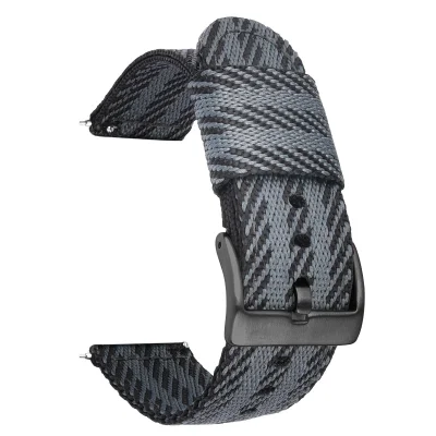Eleganten 24/22/20/18mm najlonski pašček za uro s črno zaponko Black 24 mm
