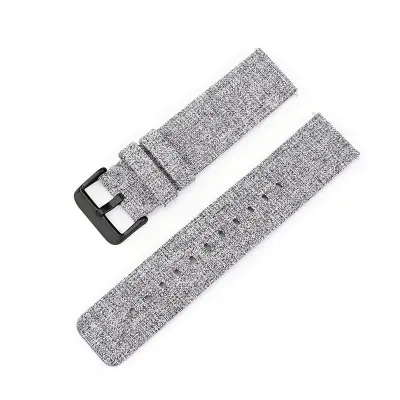 Canvas pašček za uro - svetlo siv z črno zaponko  14 mm