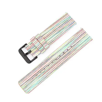 Mavrični platneni pašček za uro s črno zaponko  14 mm