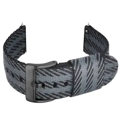 Eleganten 24/22/20/18mm najlonski pašček za uro s črno zaponko Black 22 mm