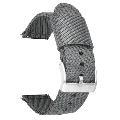 Eleganten nadomestni najlonski pašček za uro 24/22/20/18 mm Silver 24 mm