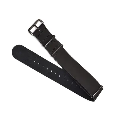 Klasičen črn usnjen pašček za uro  24 mm