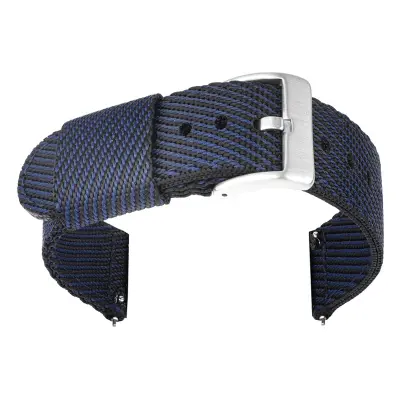 Najlonska pašček za uro s črno zaponko - 24/22/20/18mm Silver 18 mm