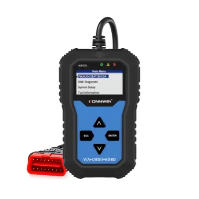 KW350 OBDII 12V avtomobilski diagnostični detektor skener z 2-palčnim črno-belim zaslonom V007 za Audi / Volkswagen
