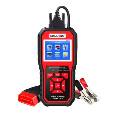 KW870 2 v 1 avtomobilski OBD2 diagnostični sistem za diagnostiko napak + tester akumulatorja
