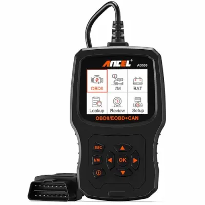 ANCEL AD530 2,8-palčni zaslon OBD2 tester avtomobilskega motorja in orodje za testiranje avtomobilskega akumulatorja