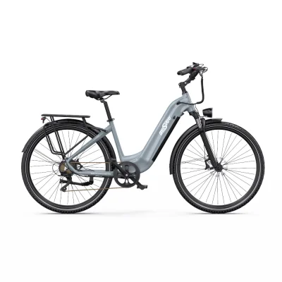 Mestno električno kolo Onesport OT05Pro, 27,5", motor 36 V 250 W s senzorjem navora, baterija 22,5 Ah, siva